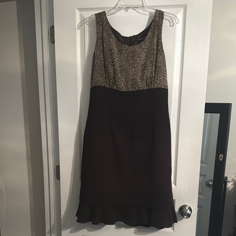 Brown and beige Sleeveless Sheath Mini Dress for Cocktail